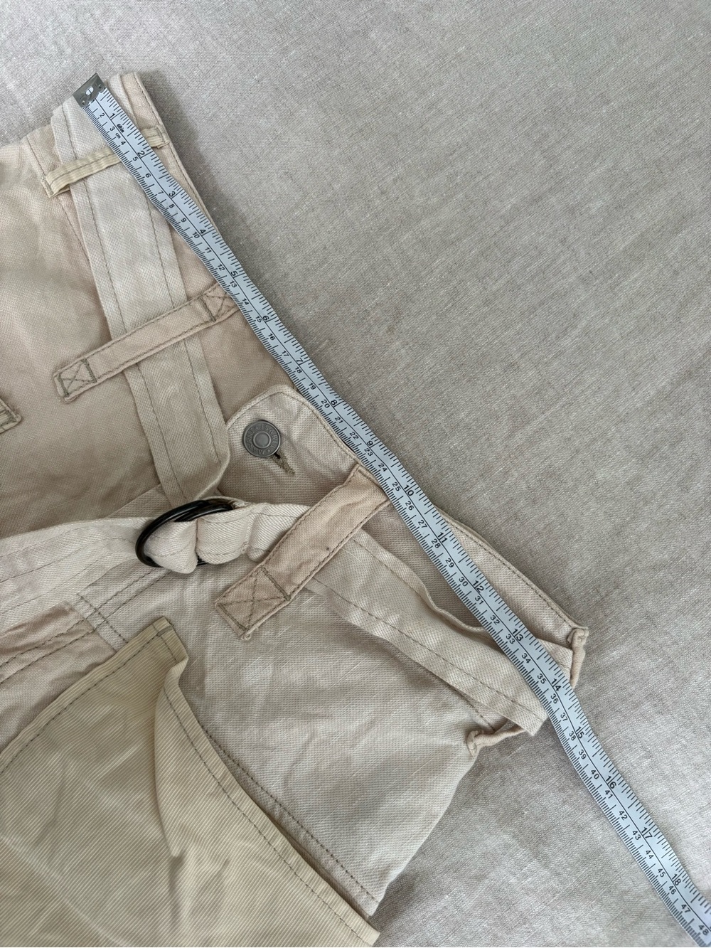 Isabel Marant Neutral Tone Patchwork Shorts with Belt - Picture 9 of 10